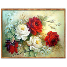 Charger l&#39;image dans la galerie, Fleur - diamant rond complet - 40x30cm
