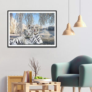 Tigre - diamant rond complet - 40x30cm