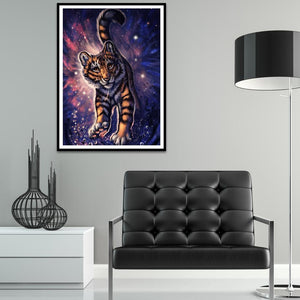 Tigre - diamant rond complet - 40x30cm