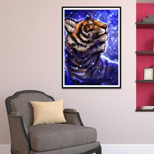 Tigre - diamant rond complet - 40x30cm