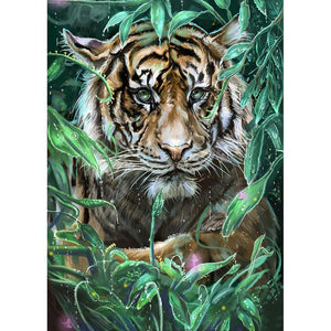 Tigre - diamant rond complet - 40x30cm