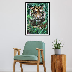 Tigre - diamant rond complet - 40x30cm