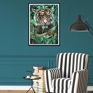 Tigre - diamant rond complet - 40x30cm