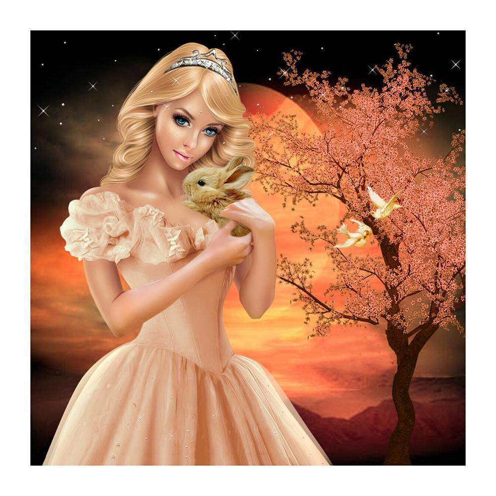 Fille - diamant rond complet - 30x30cm