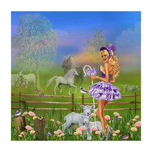 Charger l&#39;image dans la galerie, Fille - diamant rond complet - 30x30cm
