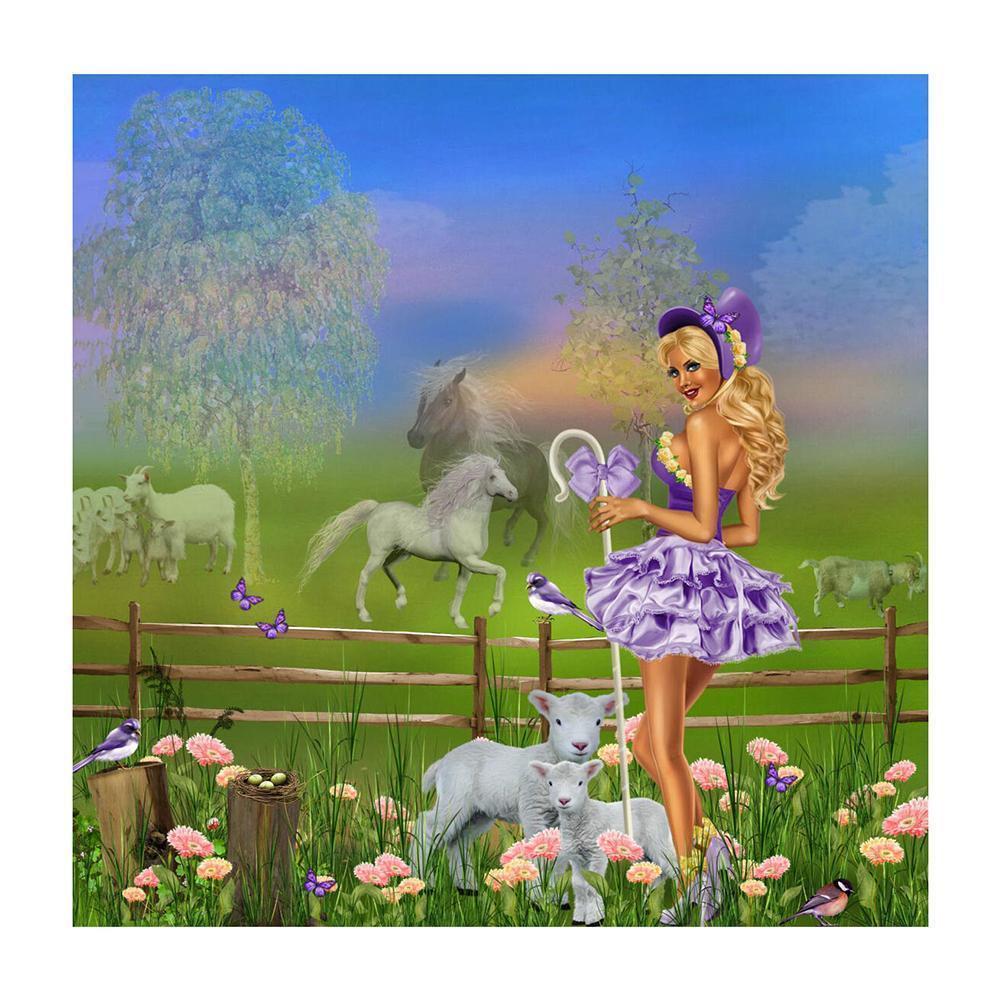 Fille - diamant rond complet - 30x30cm