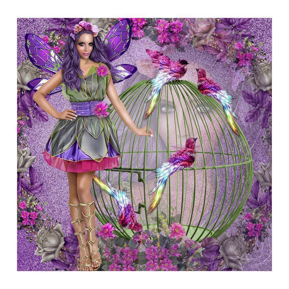 Fille - diamant rond complet - 30x30cm