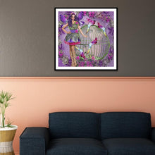 Charger l&#39;image dans la galerie, Fille - diamant rond complet - 30x30cm
