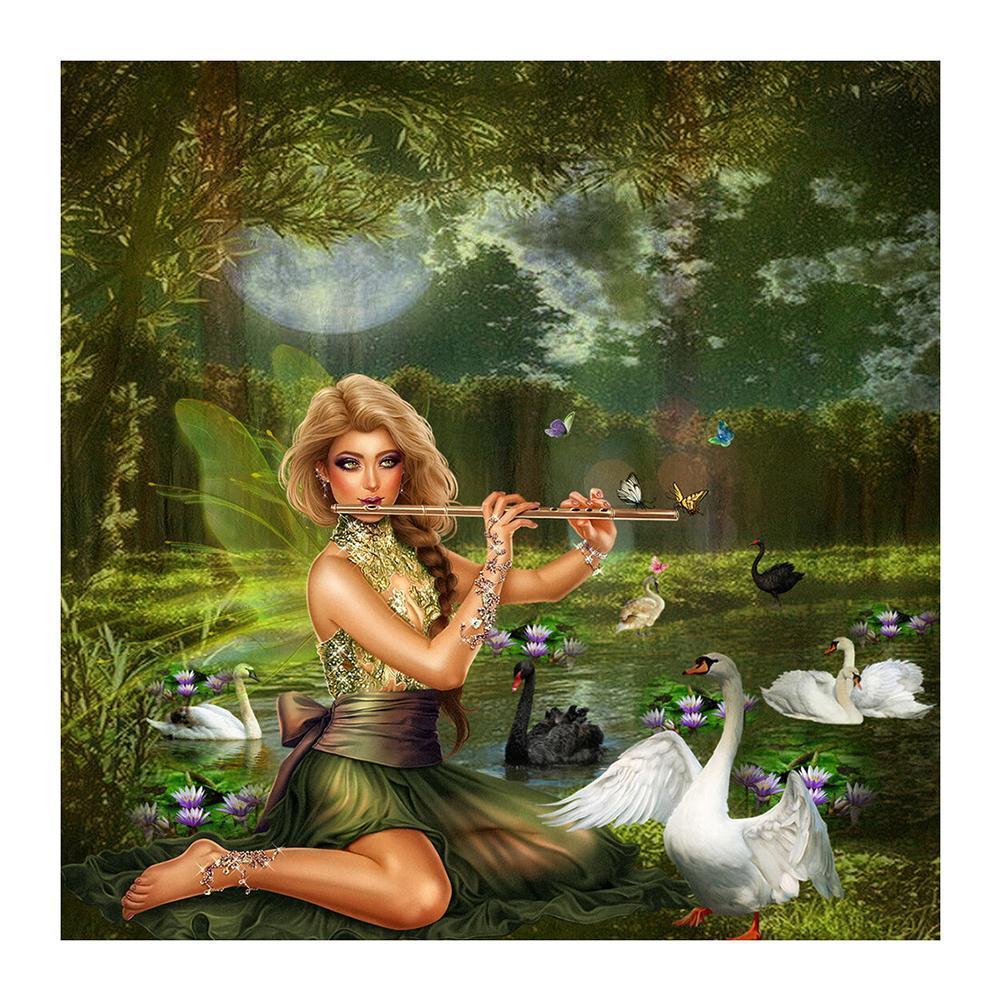 Fille - diamant rond complet - 30x30cm