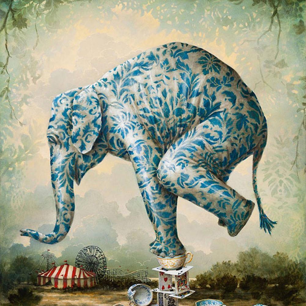 Animal - diamant rond complet - 30x30cm