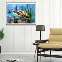 Charger l&#39;image dans la galerie, Tortue de mer - peinture en diamant complet - 40x30cm
