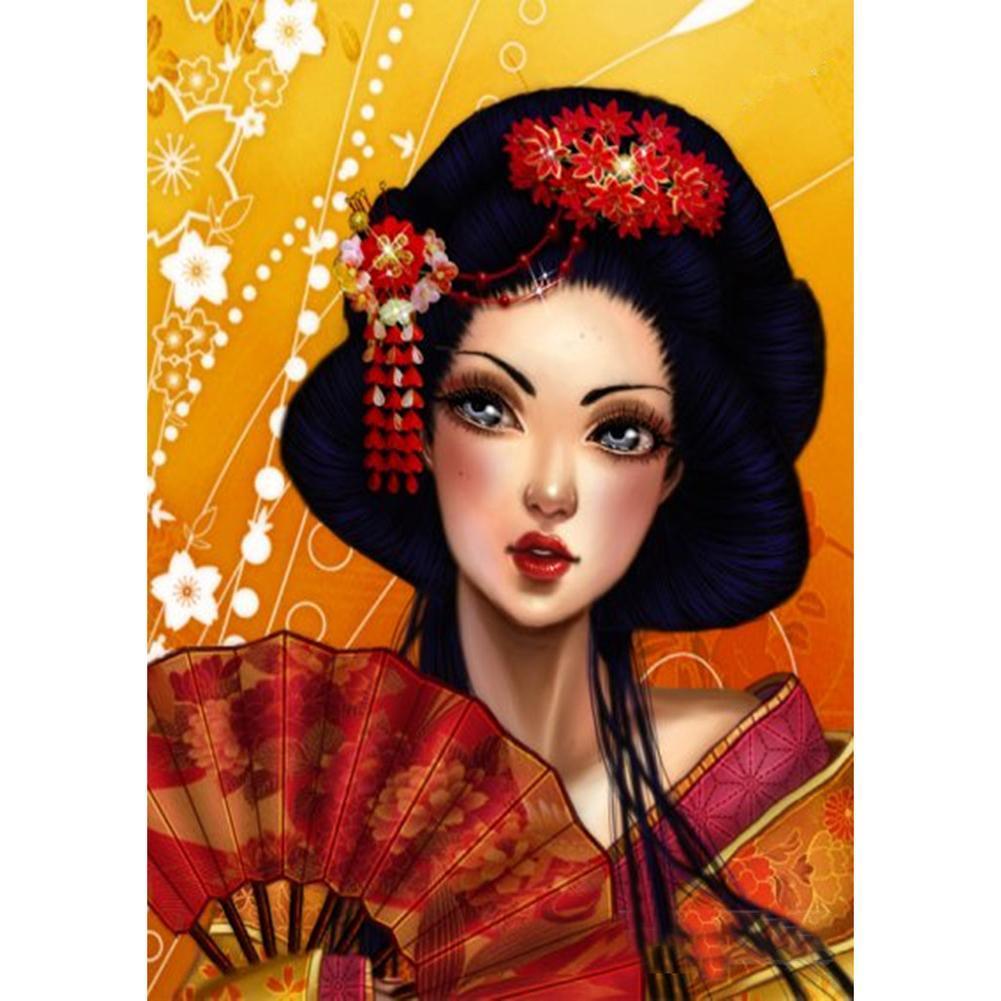 Geisha - diamant rond complet - 30x40cm
