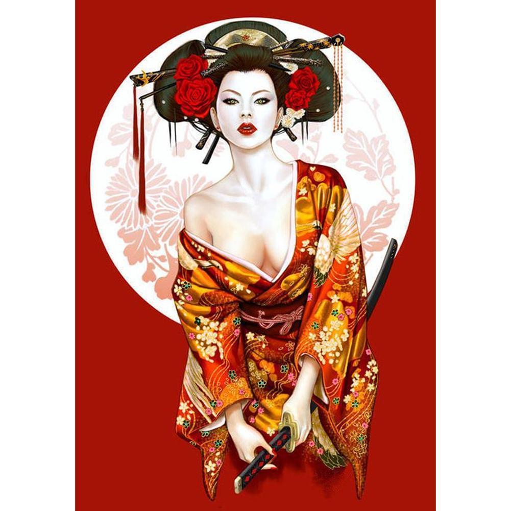 Geisha - diamant rond complet - 30x40cm