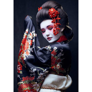 Geisha - diamant rond complet - 30x40cm