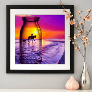 Paysage - diamant rond complet - 30x30cm