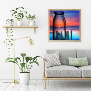 Paysage - diamant rond complet - 30x30cm