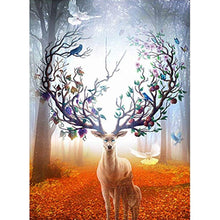 Charger l&#39;image dans la galerie, Cerf suspendu - diamant rond complet - 40x60cm

