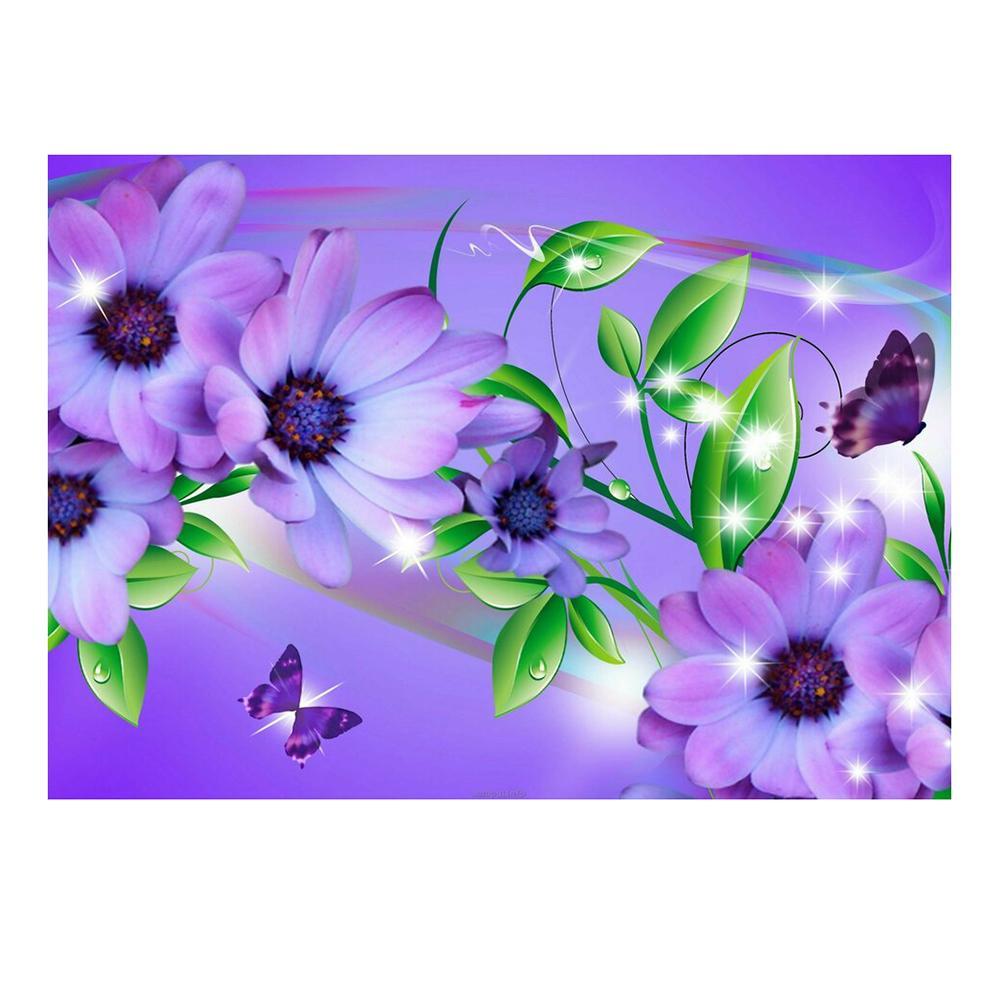 Fleur - diamant rond complet - 40x30cm