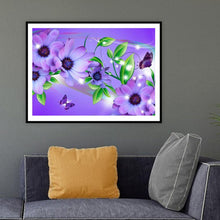 Charger l&#39;image dans la galerie, Fleur - diamant rond complet - 40x30cm
