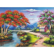 Charger l&#39;image dans la galerie, Village - diamant rond complet - 40x30cm
