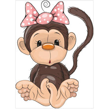 Charger l&#39;image dans la galerie, Singe - diamant rond complet - 30x40cm
