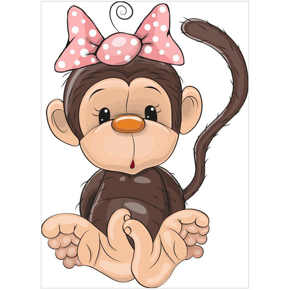 Singe - diamant rond complet - 30x40cm