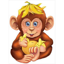 Charger l&#39;image dans la galerie, Singe - diamant rond complet - 30x40cm
