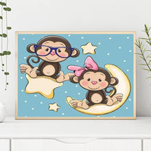 Charger l&#39;image dans la galerie, Singe - diamant rond complet - 30x40cm
