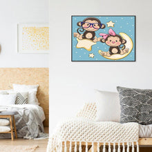 Charger l&#39;image dans la galerie, Singe - diamant rond complet - 30x40cm
