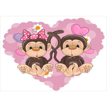 Charger l&#39;image dans la galerie, Singe - diamant rond complet - 30x40cm
