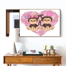 Charger l&#39;image dans la galerie, Singe - diamant rond complet - 30x40cm
