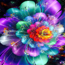Charger l&#39;image dans la galerie, Fleur - diamant rond complet - 30x30cm
