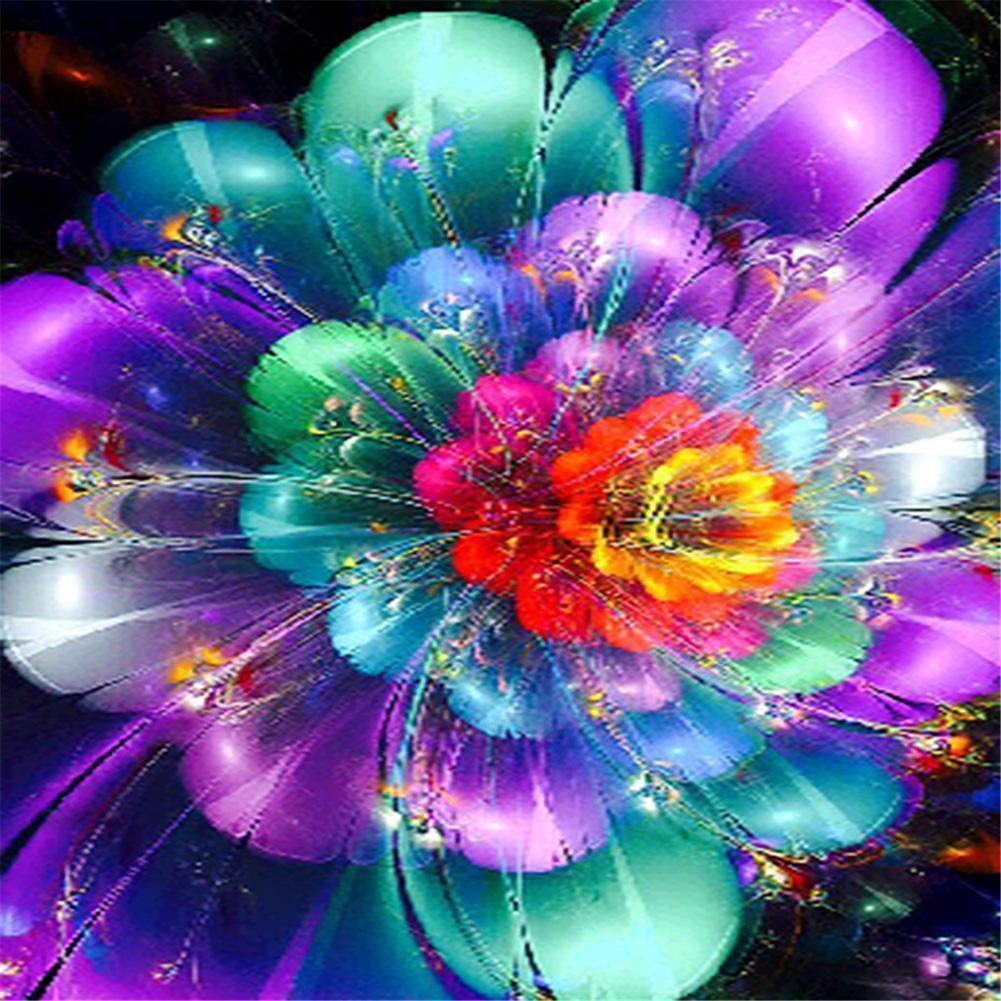 Fleur - diamant rond complet - 30x30cm