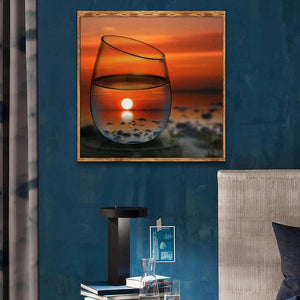 Paysage - diamant rond complet - 30x30cm