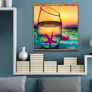 Paysage - diamant rond complet - 30x30cm