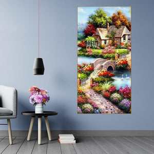 Paysage - diamant rond complet - 85x45cm