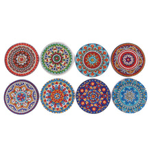 Charger l&#39;image dans la galerie, Mandala/Halloween/Papillons - Tasse sous-verre ronde en bois
