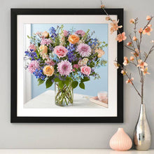 Charger l&#39;image dans la galerie, Fleurs - diamant rond complet - 30x30cm
