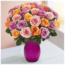 Charger l&#39;image dans la galerie, Fleurs - diamant rond complet - 30x30cm
