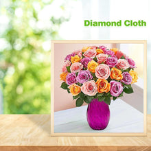 Charger l&#39;image dans la galerie, Fleurs - diamant rond complet - 30x30cm
