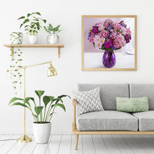 Charger l&#39;image dans la galerie, Fleurs - diamant rond complet - 30x30cm
