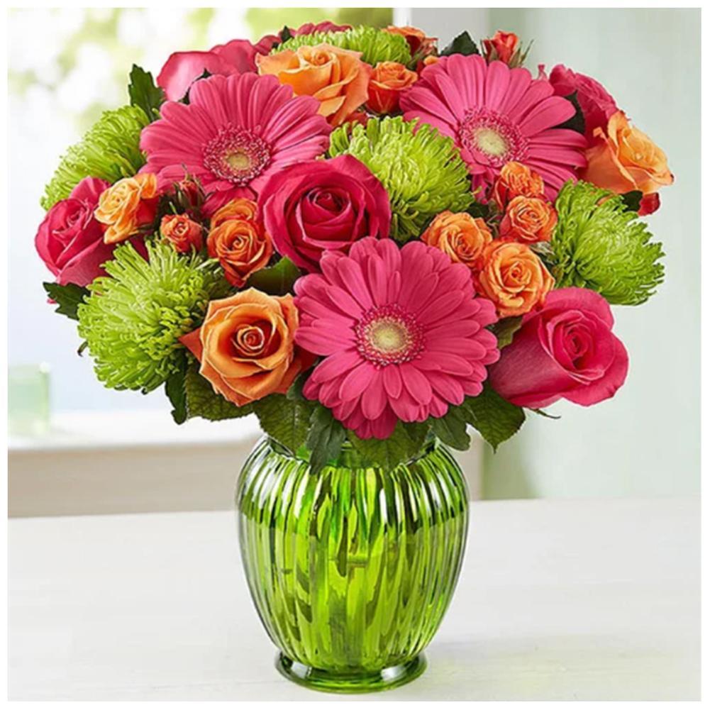 Fleurs - diamant rond complet - 30x30cm
