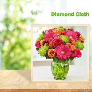 Fleurs - diamant rond complet - 30x30cm