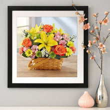 Charger l&#39;image dans la galerie, Fleurs - diamant rond complet - 30x30cm
