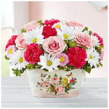 Charger l&#39;image dans la galerie, Fleurs - diamant rond complet - 30x30cm
