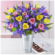 Charger l&#39;image dans la galerie, Fleurs - diamant rond complet - 30x30cm
