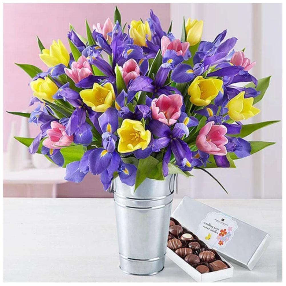 Fleurs - diamant rond complet - 30x30cm