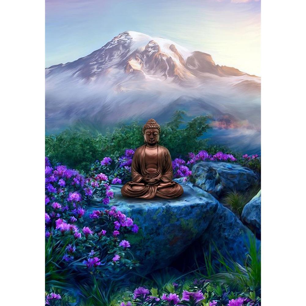 Statue de Bouddha - diamant rond complet - 30x40cm