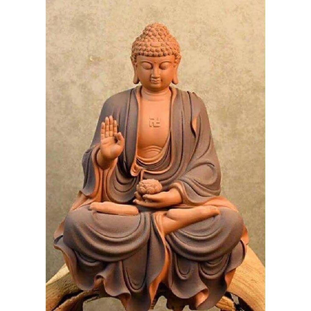 Statue de Bouddha - diamant rond complet - 30x40cm