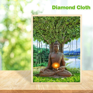 Statue de Bouddha - diamant rond complet - 30x40cm